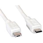 USB 2.0 kabel, microUSB A(M) - microUSB B(M), 1,8m, bílý