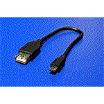 USB 2.0 kabel USB A(F) - microUSB B(M), 0,2m, černý