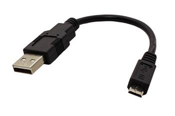 USB 2.0 kabel, USB A(M) - microUSB B(M), 15cm, černý