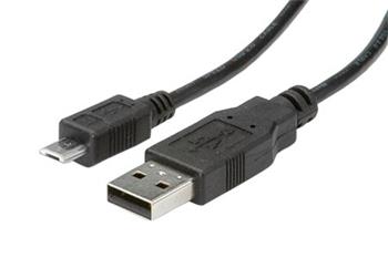 USB 2.0 kabel USB A(M) - microUSB B(M), 3m, černý
