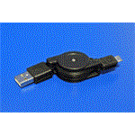 USB 2.0 kabel USB A(M) - microUSB B(M), svinovací, 0,7m