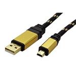 USB 2.0 kabel USB A(M) - miniUSB 5pin B(M), 0,8m