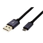 USB 2.0 kabel, USB A(M) - oboustranný microUSB B(M), 0,8m