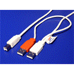 USB 2.0  Y kabel 2x USB A(M) - USB B(M), bílý, 1,8m