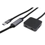 USB 5Gbps Hub, 2x USB A 3.0 +2x USB C, s kabelem 10m