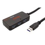 USB 5Gbps Hub, 4 x USB3.0 A(F), se zdrojem, s kabelem 10m
