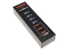 USB 5Gbps Hub, 4x USB3.0 A(F) + 3 napájecí porty IQ, se zdrojem