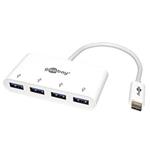 USB 5Gbps Hub, USB C(M) - 4x USB3.0 A(F), bílý