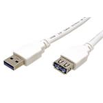 USB 5Gbps kabel prodlužovací, USB3.0 A(M) - USB3.0 A(F), 1,8m, bílý