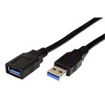 USB 5Gbps kabel prodlužovací, USB3.0 A(M) - USB3.0 A(F), 1,8m, černý