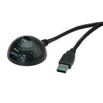 USB 5Gbps kabel prodlužovací, USB3.0 A(M) - USB3.0 A(F), DOME magnetický, 1,5m, černý