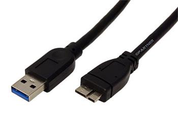 USB 5Gbps kabel USB3.0 A(M) - microUSB3.0 A(M), 0,8m, černý