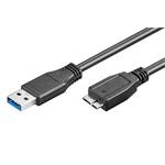 USB 5Gbps kabel USB3.0 A(M) - microUSB3.0 B(M), 0,5m, černý