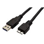 USB 5Gbps kabel USB3.0 A(M) - microUSB3.0 B(M), 3m, černý