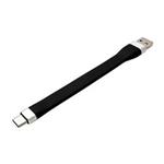 USB 5Gbps kabel, USB3.0 A(M) - USB C(M), silikonový, černý, 11 cm