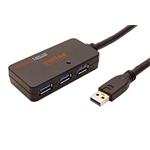USB 5Gbps (USB 3.0) Hub, 4 x USB3.0 A(F), se zdrojem, s kabelem 10m