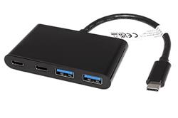 USB 5Gbps (USB 3.0) Hub, USB C(M) - 2x USB3.0 A(F) + 2x USB C(F), 17cm