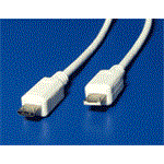 USB kabel 2.0, microUSB A(M) - microUSB B(M), 1,8m, bílý