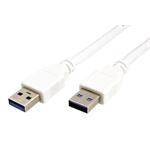 USB SuperSpeed 5Gbps kabel, USB3.0 A(M) - USB3.0 A(M), 1,8m, bílý