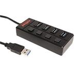 USB SuperSpeed 5Gbps (USB 3.0) Hub, USB A(M) - 4x USB3.0 A(F), s vypínáním portů, se zdrojem