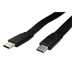 USB4 40Gbps kabel USB C(M) - USB C(M), PD 100W, 0,5m, plochý, černý