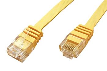 UTP patchkabel kat. 6, plochý, 1m, žlutý