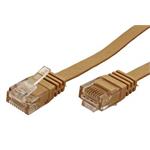 UTP patchkabel kat. 6, plochý, 7m, béžový