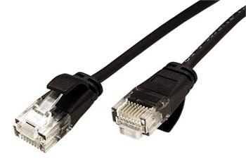 UTP patchkabel kat. 6a, tenký, LSOH, 0,30m, černý