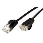 UTP patchkabel kat. 6a, tenký, LSOH, 0,30m, černý