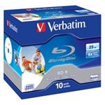 VERBATIM BD-R SL(10-pack)Blu-Ray/Jewel/6x/25GB PRINTABLE