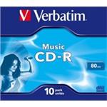 VERBATIM CD-R(10-pack)Audio/Live it!/Colour/Jewel/80Min