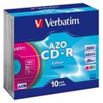 VERBATIM CD-R(10-Pack)Slim/Colours/DLP/52x/700MB