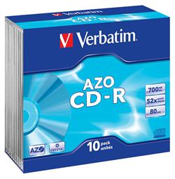 VERBATIM CD-R 80 52x CRYST. slim 10pc/BAL