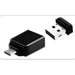 VERBATIM Flash Disk NANO 16 GB Store'n'Stay + micro USB OTG adaptér USB 2.0 černý