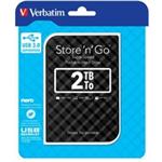 VERBATIM HDD 2.5"  2TB Store 'n' Go Portable Hard Drive USB 3.0, Black GEN II