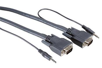 VGA+Audio kabel, MD15HD+jack3,5M - MD15HD+jack3,5M, 6m