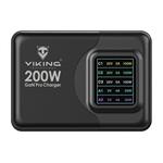 Viking USB GaN charger 200W PD PRO/síťový adaptér/Output:3xUSB-C,2xUSB-A/Rychlo nabíjení/