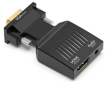 XtendLan Adaptér VGA (M) na HDMI (F), do 1080p, audio propojením (konektor 3.5mm, F)