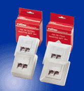 Zásuvka UTP kat. 5e na omítku, pro 2 konektory, béžová