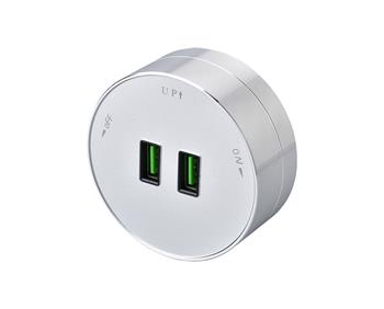 Zásuvkový modul Viking A50S, stříbrná/výstupy - 1xUSB-A/výkon až 2500W/230V,16A,50Hz