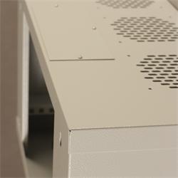 Závěsný datový rozvaděč 19'' Netrack 6U/240 mm, skleněné dveře, barva šedá